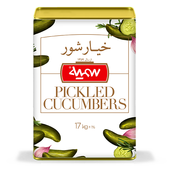 Special pickled cucumber in tin Can