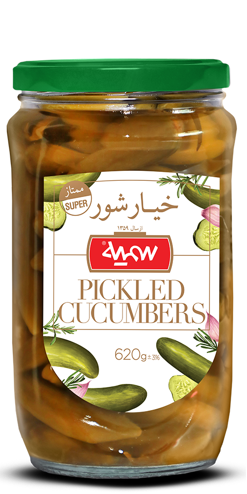 Excellent pickled cucumber in glass jar